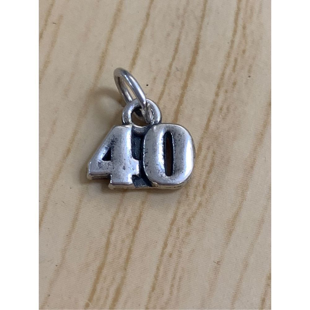 .925 Number 40 Sterling Silver Jewelry Charm #age #birthday